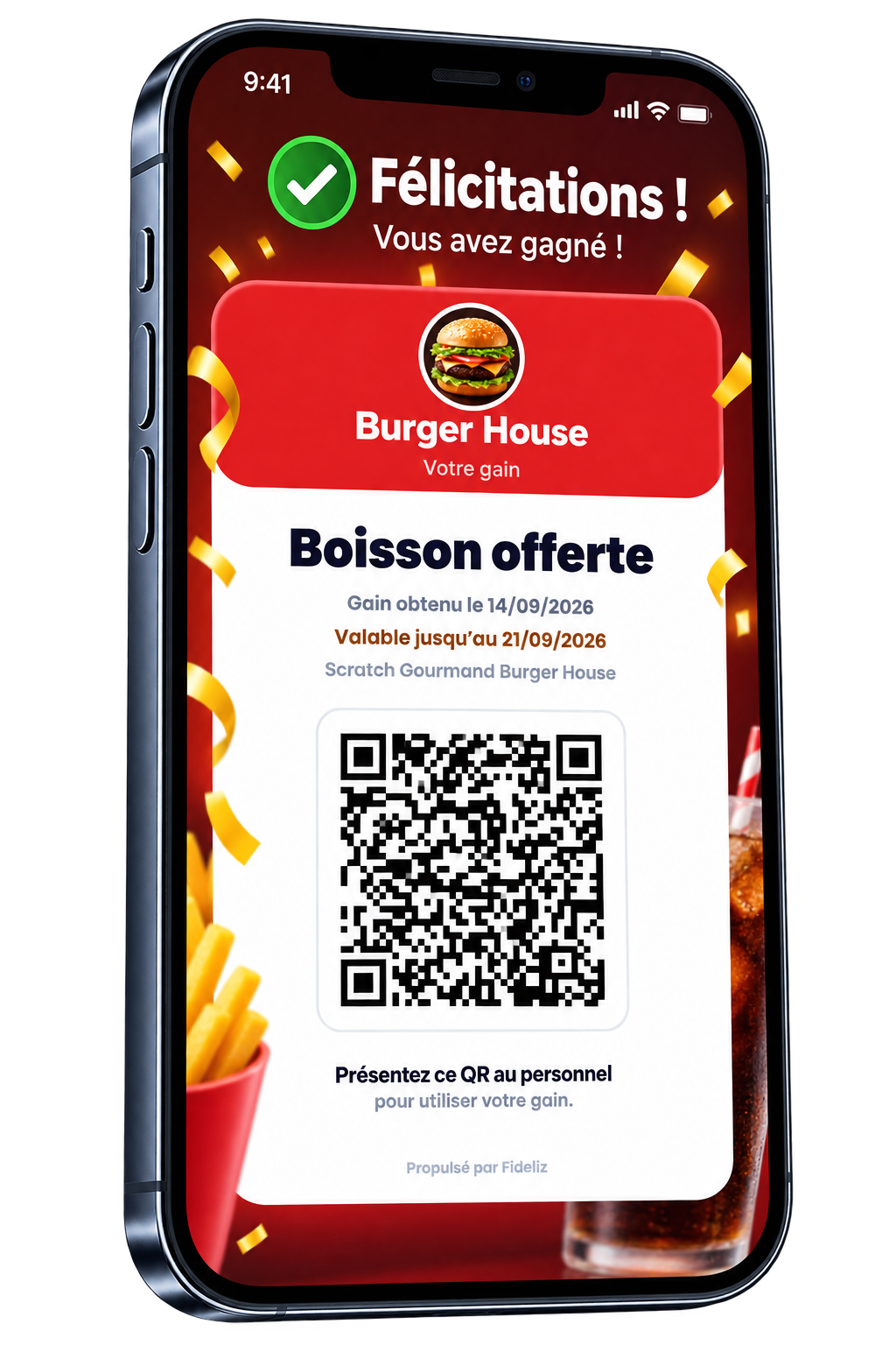 QR code de récompense Fideliz